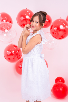 Vestido infantil luxo Laise branco - comprar online