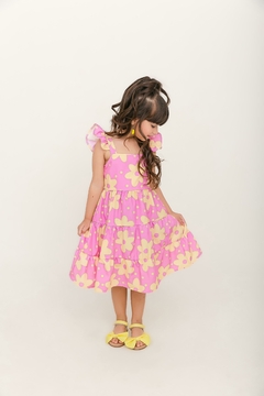 Vestido infantil floral rosa - loja online