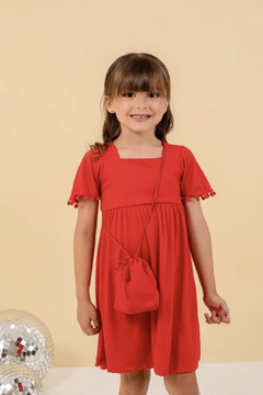 Vestido vermelho natal + bolsa - comprar online