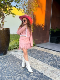 Conjunto trio Boiadeira Ana Castela country jaqueta + blusa + shorts saia - comprar online