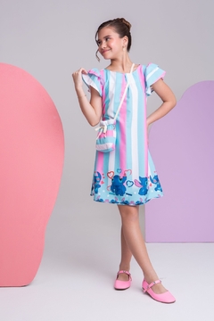 Vestido infantil + bolsinha Lilo e Stitch - Flor e Liz Boutique