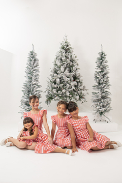 Vestido listras vermelho listrado Natal - comprar online