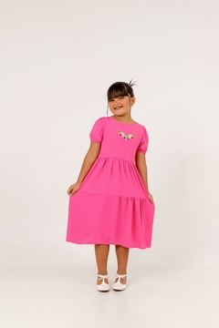 Vestido infantil juvenil rosa