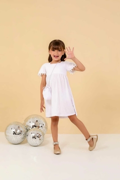 Vestido branco ano novo + bolsa - loja online