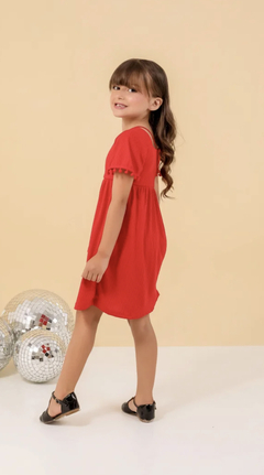 Vestido vermelho natal + bolsa - loja online
