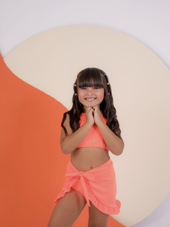 Biquíni neon infantil juvenil + saída de praia