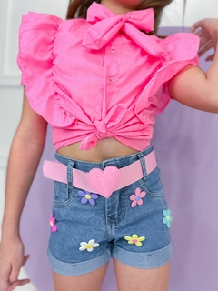 Short jeans + cinto juvenil - comprar online