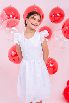 Vestido infantil luxo Laise branco