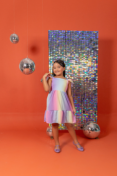 Vestido infantil Candy Color arco-íris unicórnio na internet