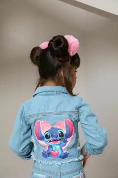 Jaqueta jeans Lilo e Stitch costas