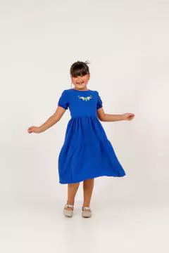 Vestido infantil juvenil azul royal