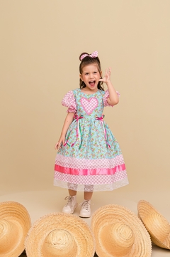 Vestido infantil festa junina luxo manguinha princesa - comprar online