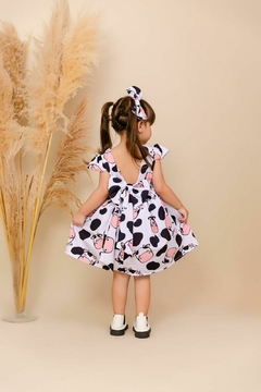 Vestido luxo + Laço de cabelo Fazendinha vaquinha - Flor e Liz Boutique