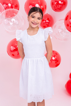 Vestido infantil luxo Laise branco - Flor e Liz Boutique