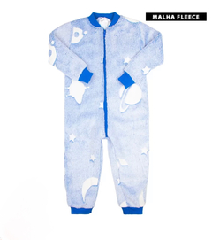 Macacão Fleece Primeiros Passos 3D Planetas