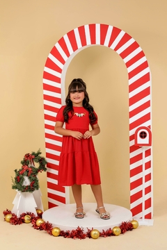 Vestido infantil juvenil vermelho Natal - Flor e Liz Boutique