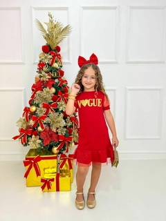 Vestido infantil luxo vermelho - comprar online