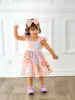 Vestido + laço de cabelo Safari fazendinha - Flor e Liz Boutique