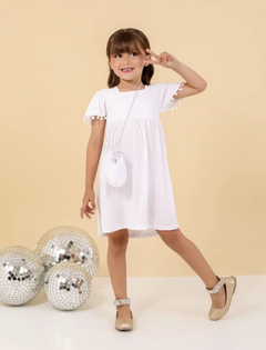 Vestido branco ano novo + bolsa - Flor e Liz Boutique