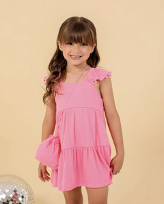 Vestido rosa + bolsa - comprar online