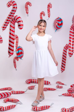 Imagem do Vestido infantil branco roupa formatura branca