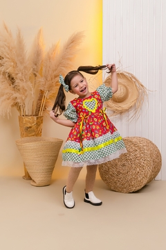 Vestido infantil festa junina luxo manguinha princesa na internet
