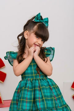 Vestido + Laço Xadrez verde natal - comprar online