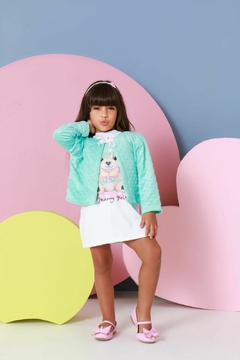 Vestido + casaco + tiara conjunto inverno infantil