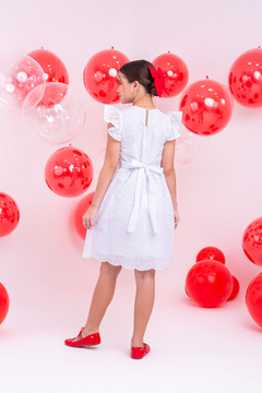 Vestido infantil luxo Laise branco - loja online