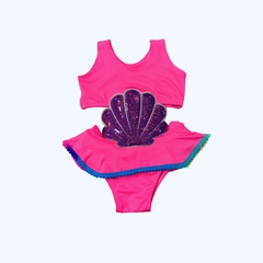 Maiô Neon infantil concha - Flor e Liz Boutique
