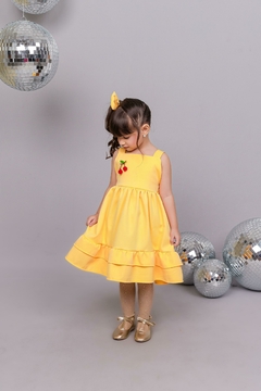 Vestido luxo infantil verão amarelo Cerejinha - loja online