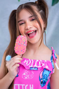 Conjunto infantil Lilo e Stitch Rosa alcinha na internet