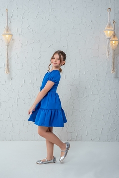 Vestido infantil + cinto azul royal - Flor e Liz Boutique