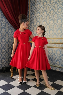 Vestido infantil luxo modelo boneca vermelho natal na internet