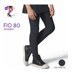 Meia calça infantil Selene fio 80 rosa preta branco - comprar online