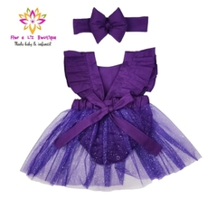 Romper + Turbante Bolofofos - Flor e Liz Boutique
