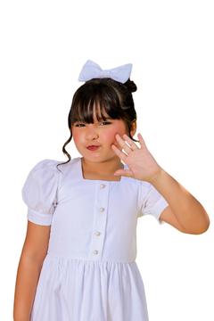 Vestido Branco ano novo infantil em tricoline PERO na internet
