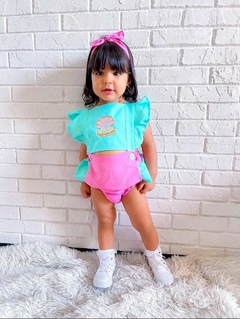 Romper + laço Sereia Rosa - comprar online