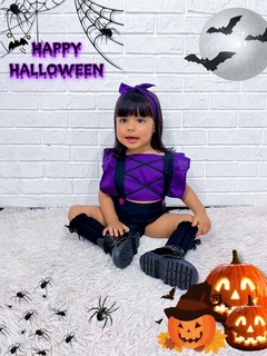 Romper + Laço Bruxinha Halloween na internet