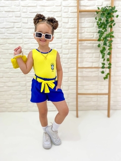 Conjunto Menina Copa do Mundo Brasil - loja online