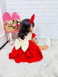 Vestido + Laço Alfaiataria Luxo vermelho Natal na internet