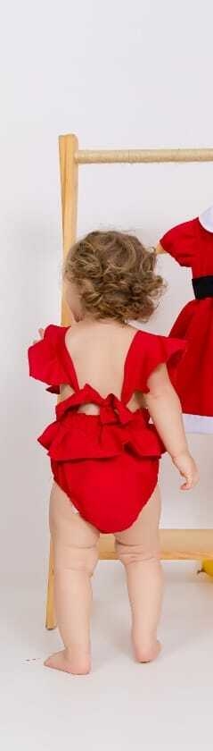 Romper + Laço Natal fantasia mamãe Noel - loja online