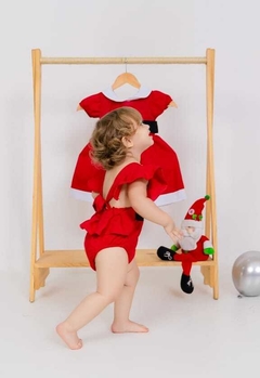 Romper + Laço Natal fantasia mamãe Noel - Flor e Liz Boutique