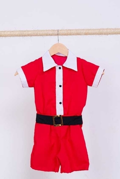 Conjunto camisa + short Fantasia Natal Papai Noel - Flor e Liz Boutique