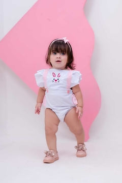 Romper + Laço Coelhinho da Páscoa