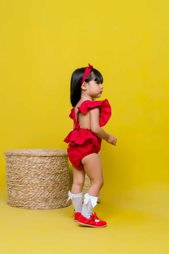 Romper + Laço frutinha Morango - Flor e Liz Boutique