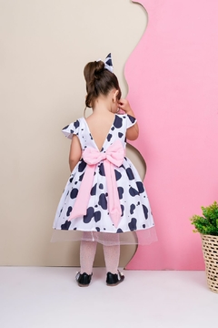 Vestido + Laço Fazendinha Rosa - Flor e Liz Boutique