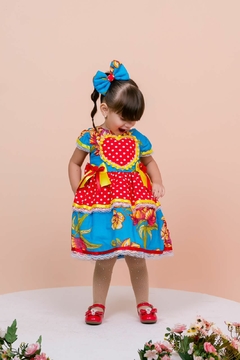 Vestido + Laço de cabelo festa junina - Flor e Liz Boutique