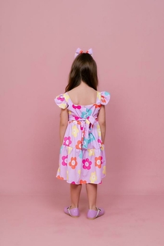 Vestido + laço de cabelo Floral rosa - comprar online