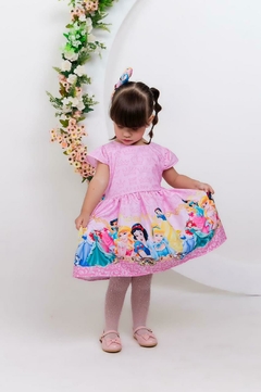 Vestido + laço de cabelo Princesas